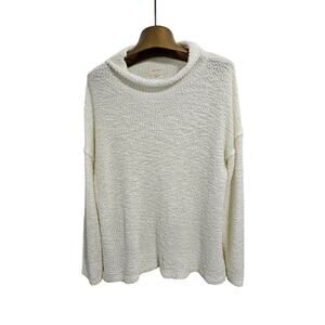 Melloday Cream Cowl Neck Popcorn Texture Sweater Size 1X